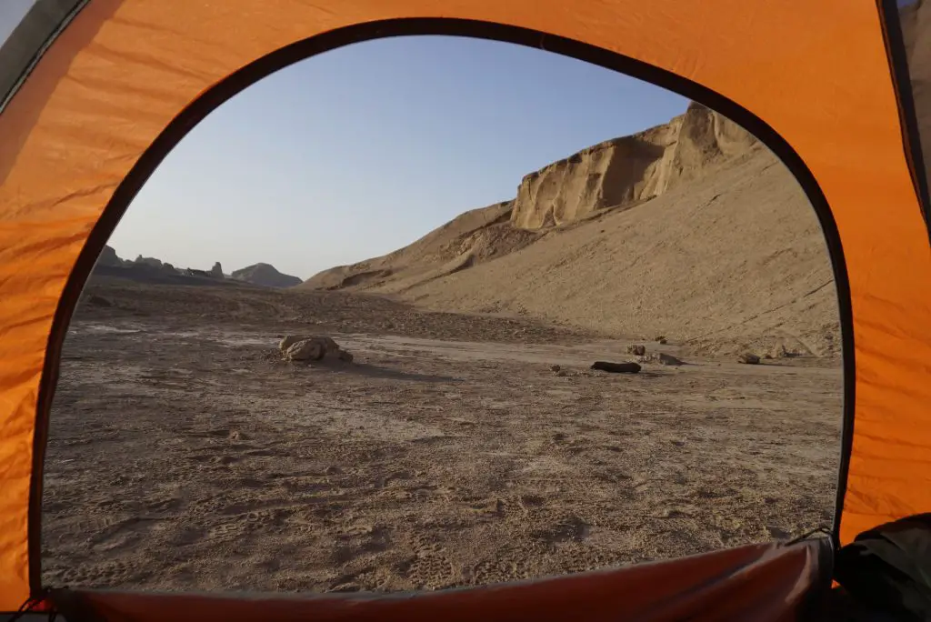 Camping at the Lut desert, Iran