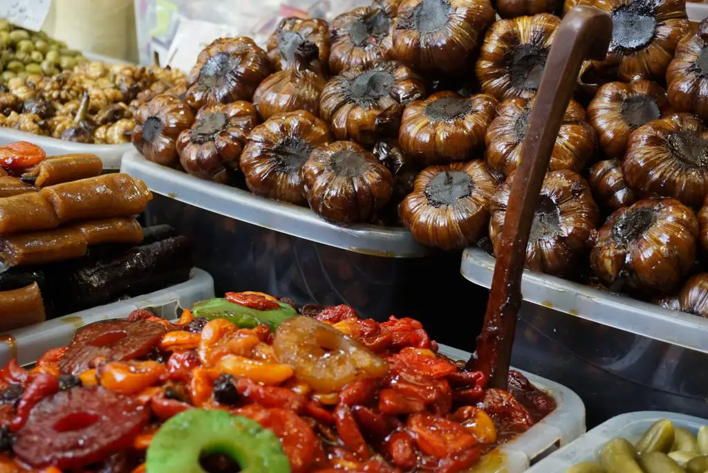 Kurdish pickled food, Sanandaj, Kurdistan, Iran