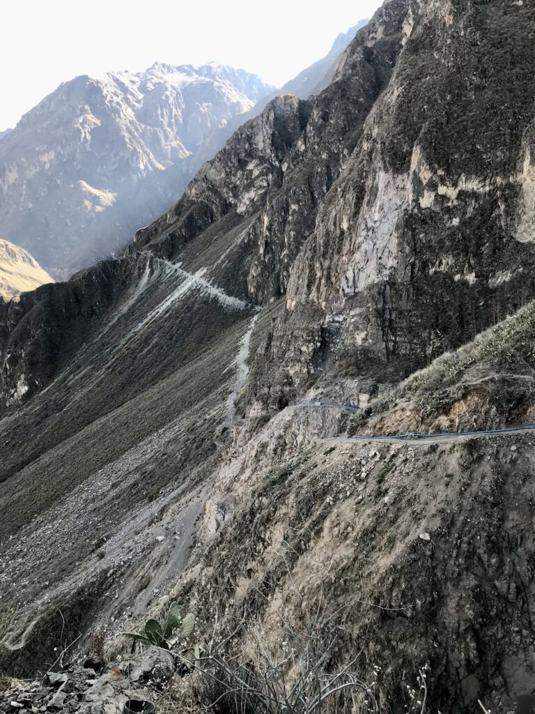 Overview of the steepness of the path between Fure and Belen, Colca Canyon, Peru