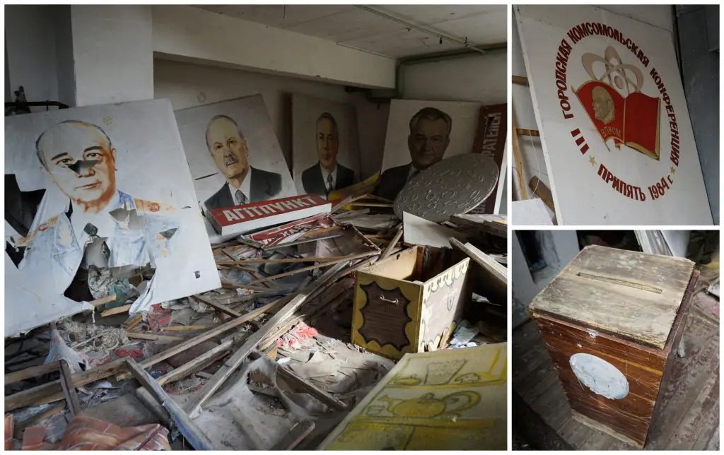Political propaganda Pripyat Chernobyl Ukraine