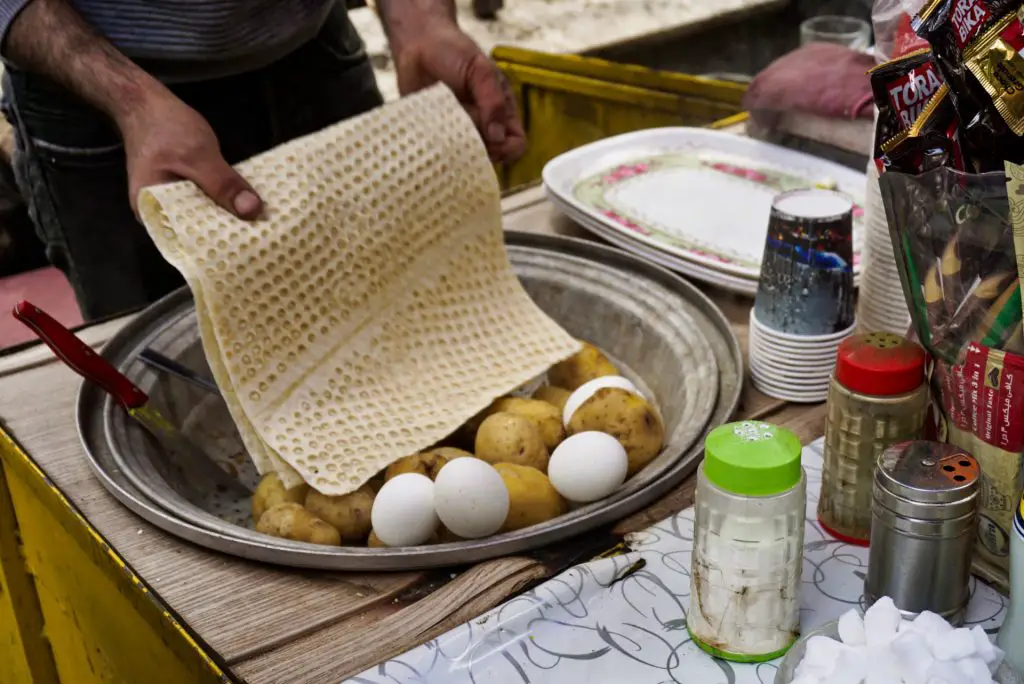 Potatoes and eggs, Tabriz, East Azerbaijan, Iran