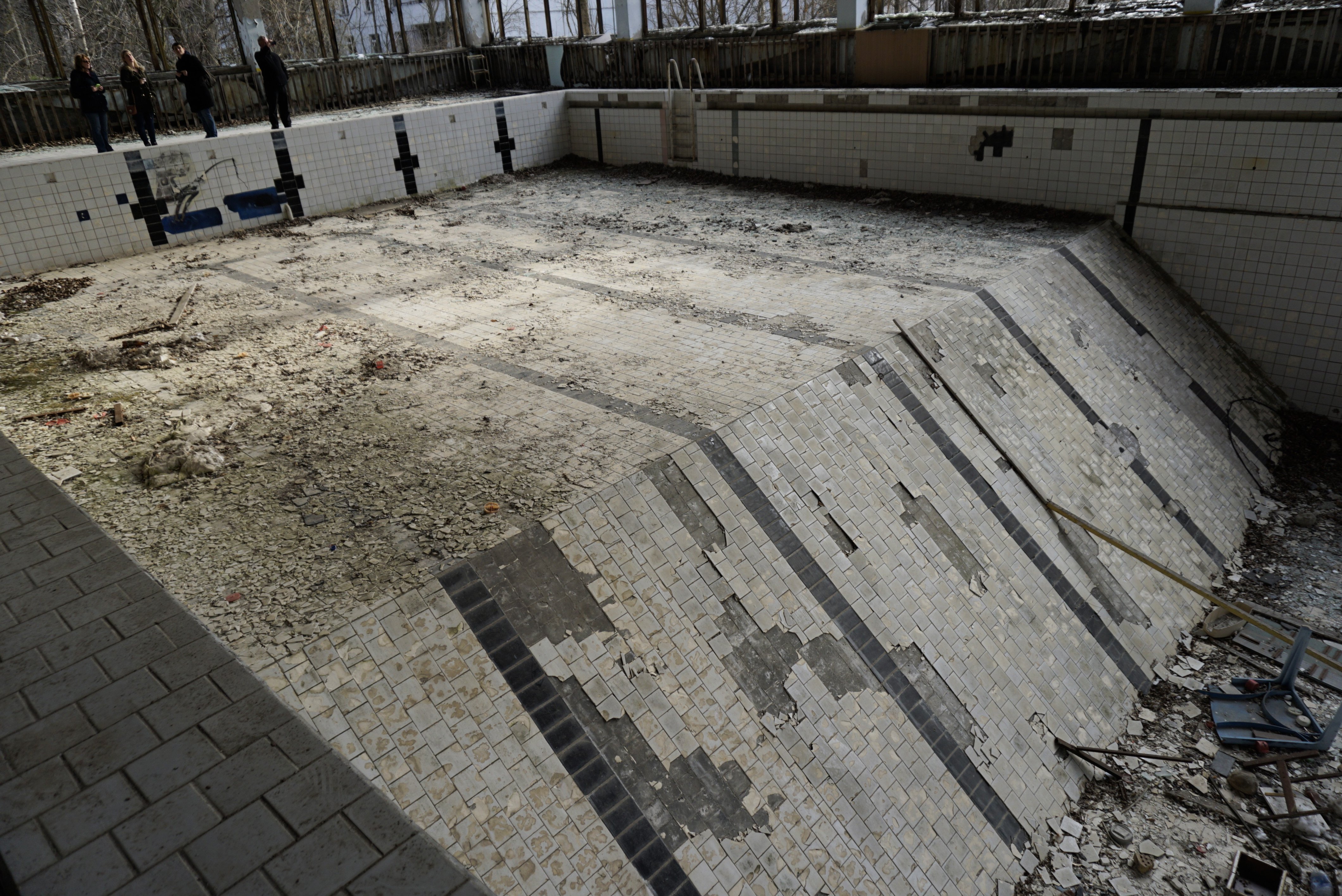 Azure swimming pool Pripyat Chernobyl Ukraine