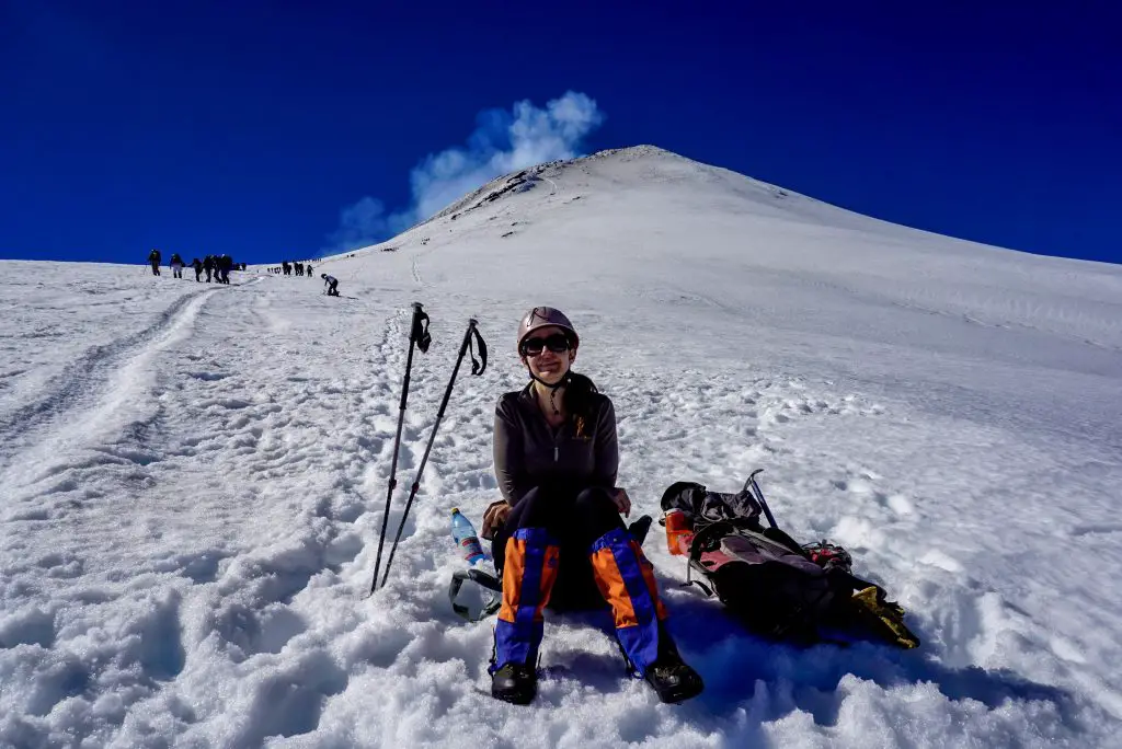 Climbing Villarica volcano Chile