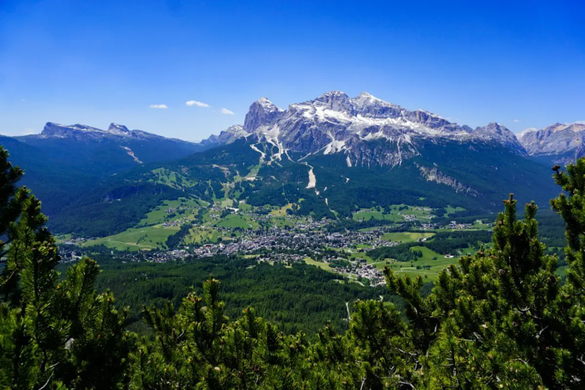 Cortina from above, Dolomieu trail, Dolomites, Italy - Experiencing the Globe