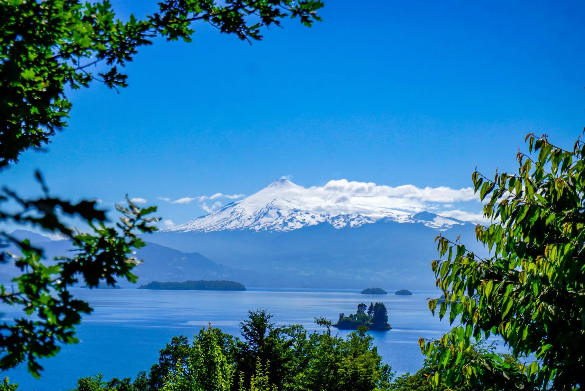 Lake Calafquen Villarrica Volcano Chile