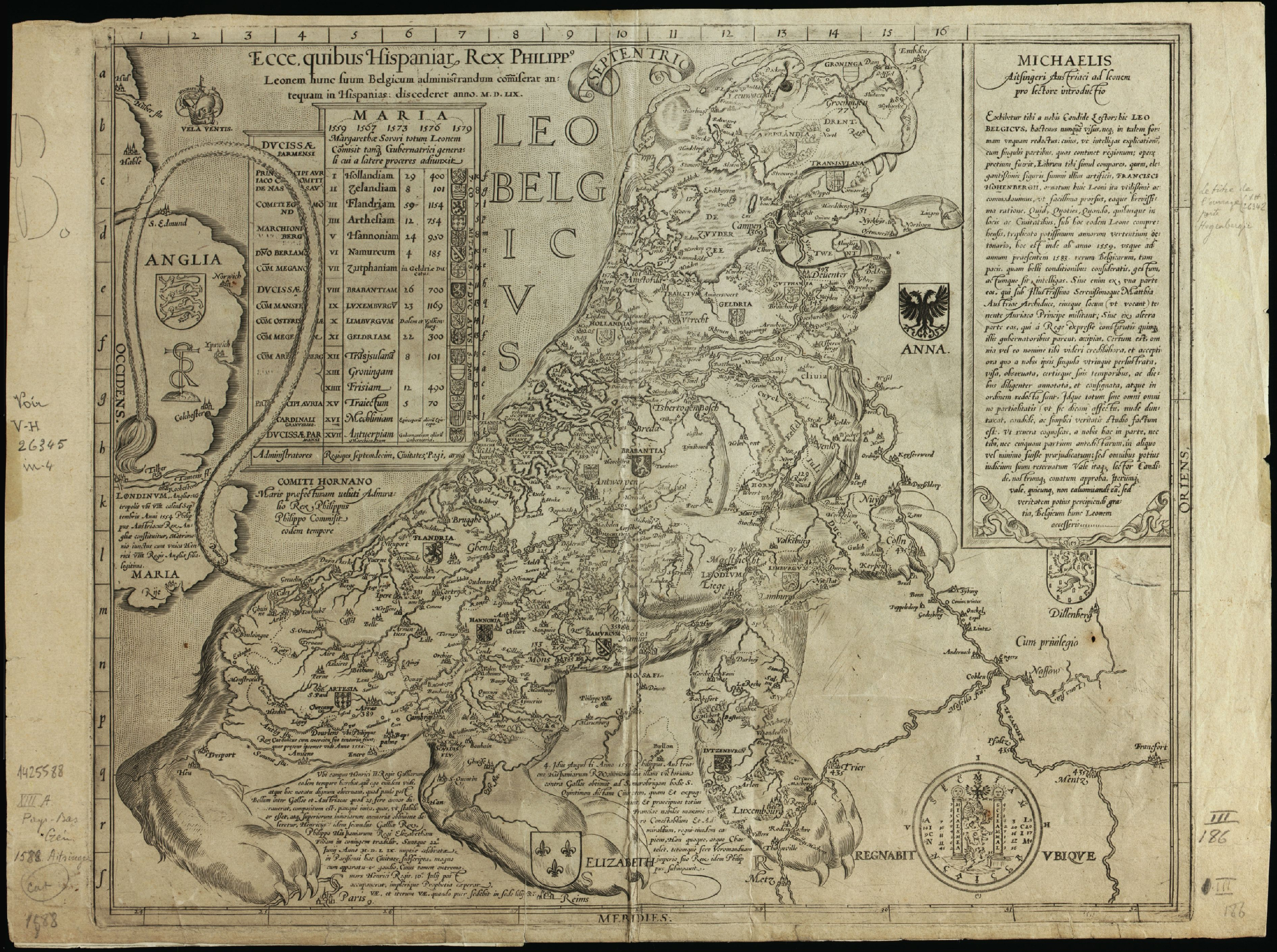 Leo Belgicus map by Hogenberg