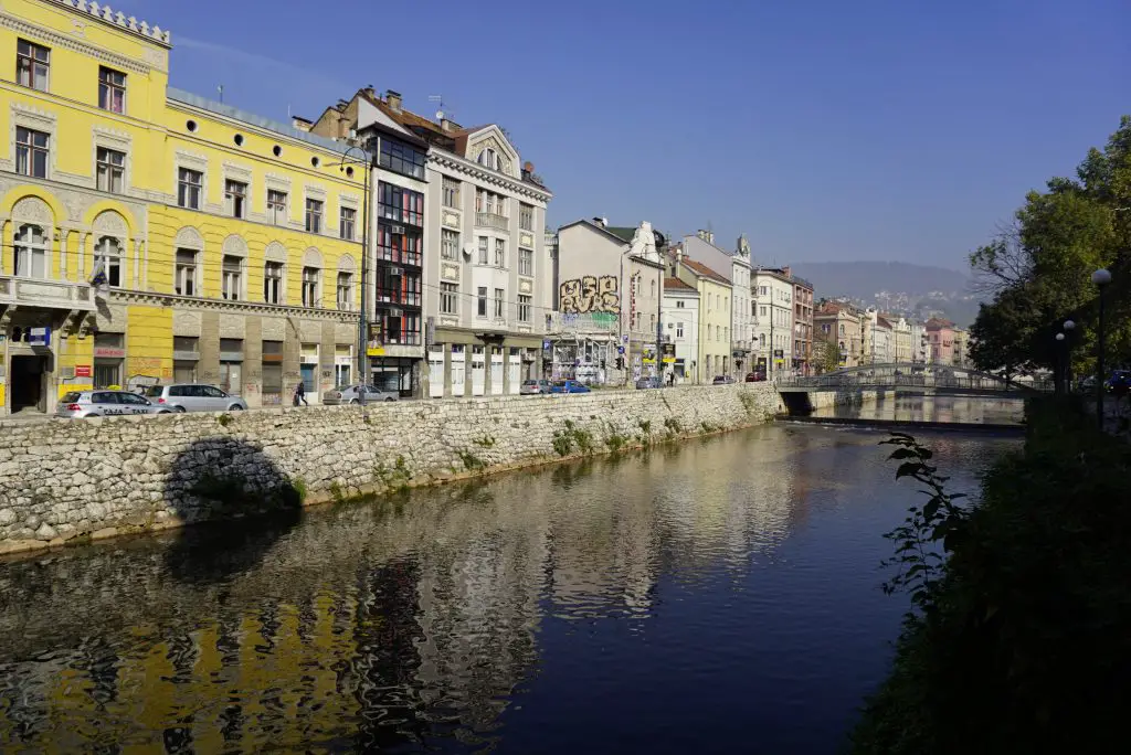 Miljacka river, Sarajevo, Bosnia and Herzegovina