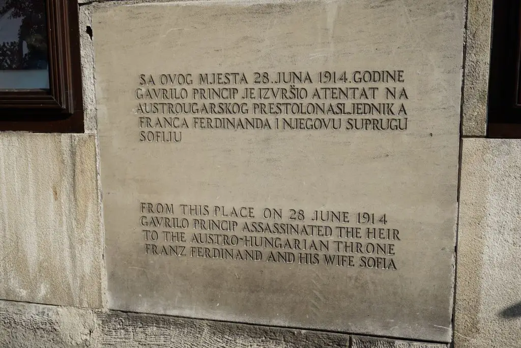 Place of the assassination of the Archduke Franz Ferdinand, Sarajevo, Bosnia and Herzegovina