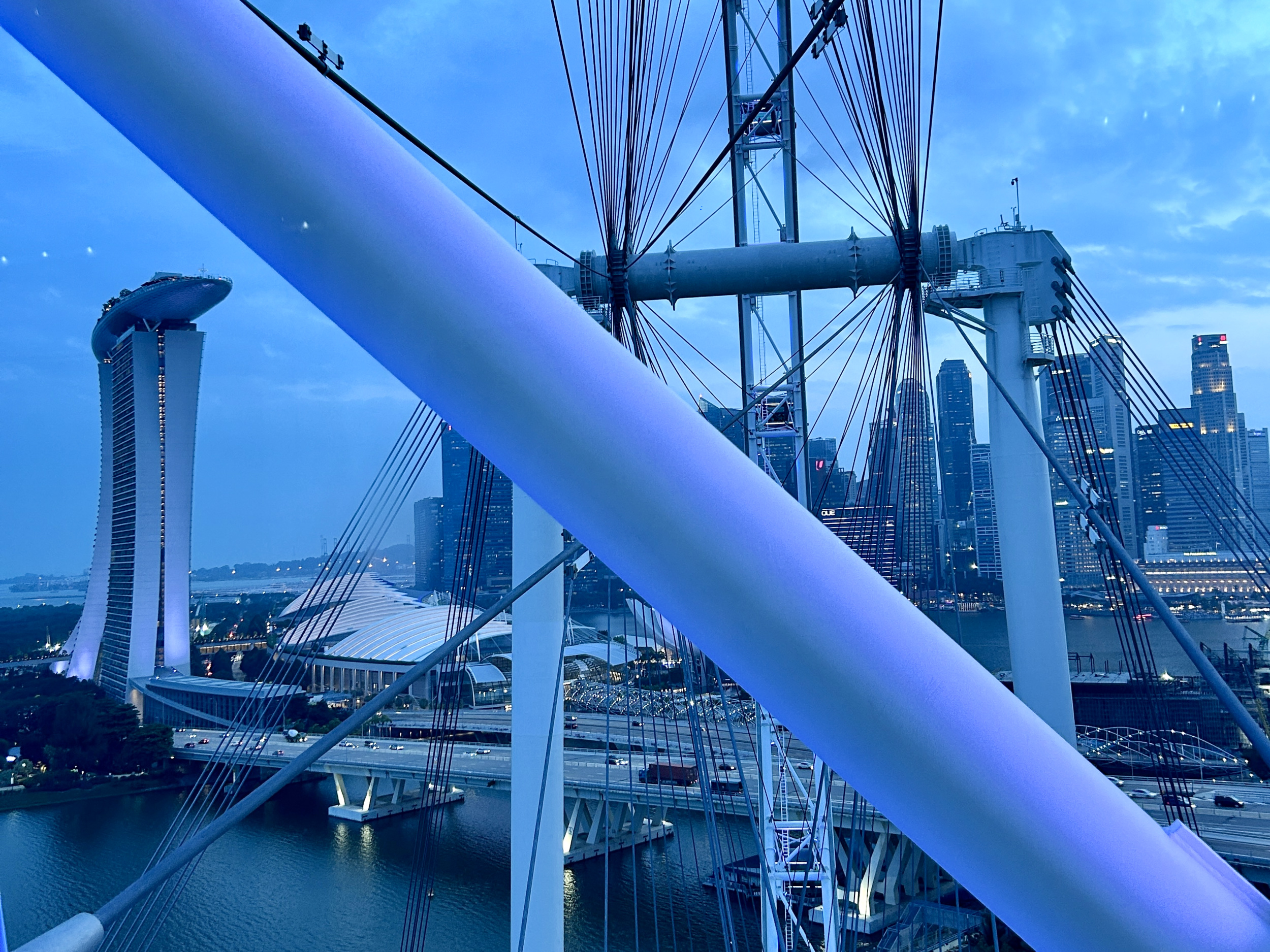 Singapore Flyer, views towards Marina Bay Sands, Singapore - Experiencing the Globe