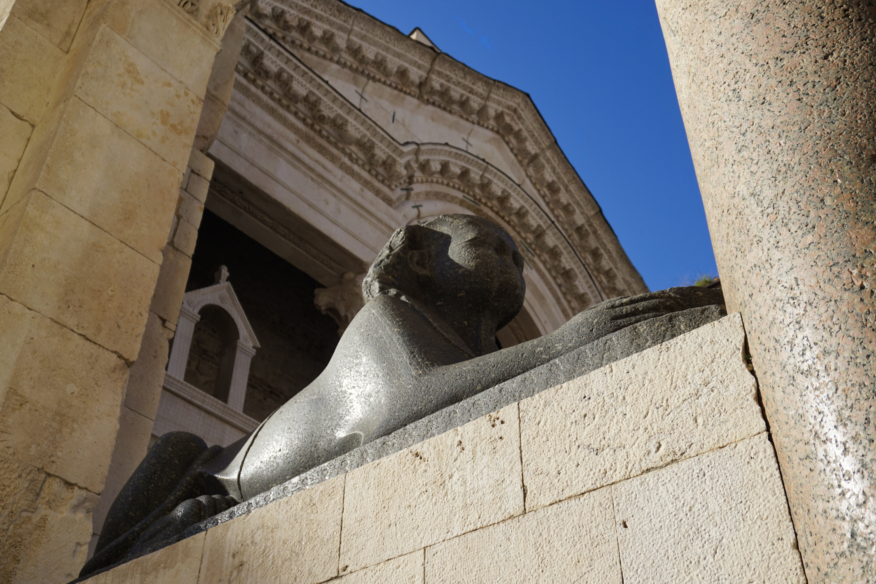 Sphinx guarding the Peristyle, Diocletian Palace, Split, Croatia - Experiencing the Globe