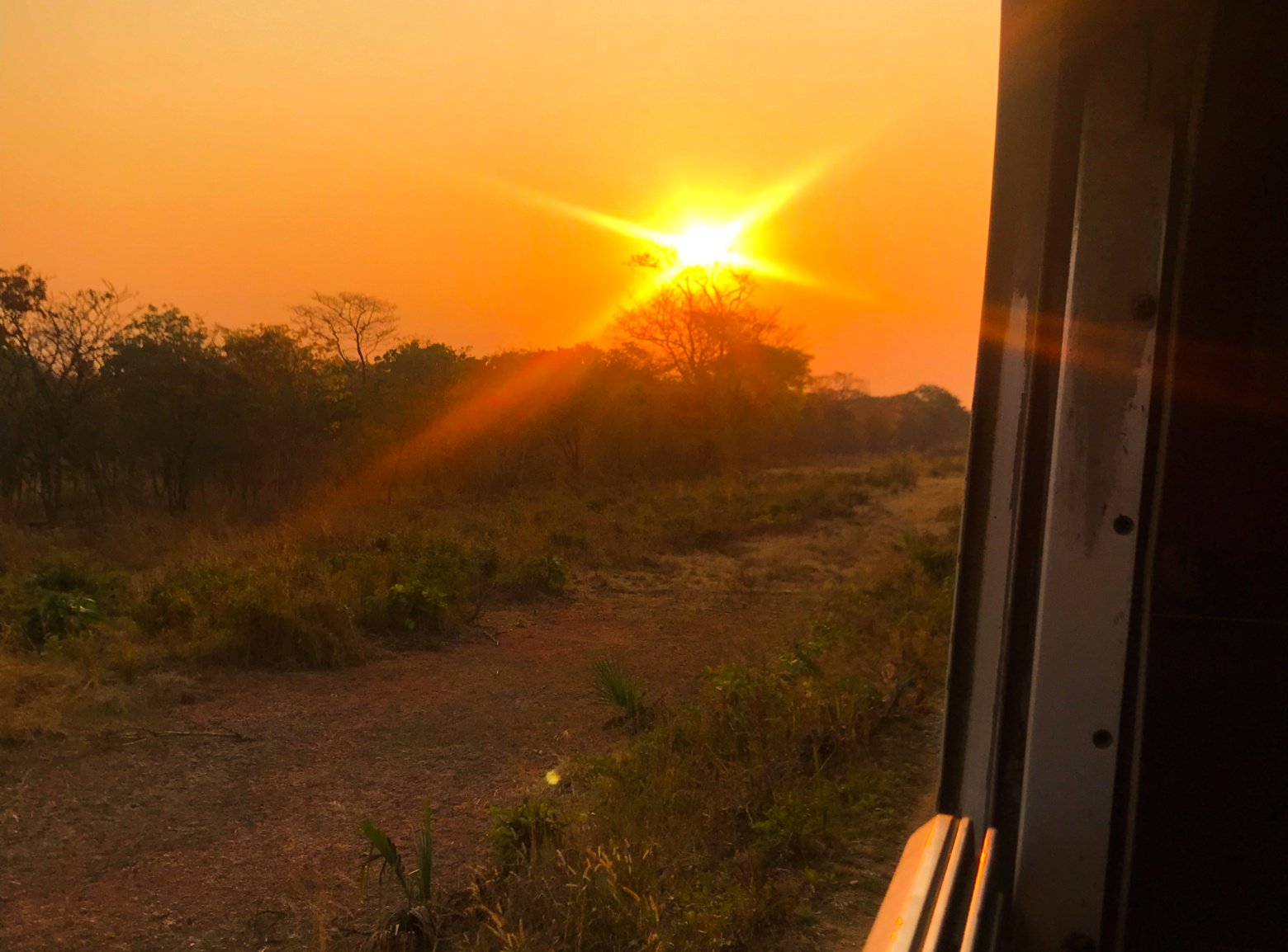 Sunset from the railway, Central Line train, Kigoma to Dar es Salaam, Tanzania - Experiencing the Globe