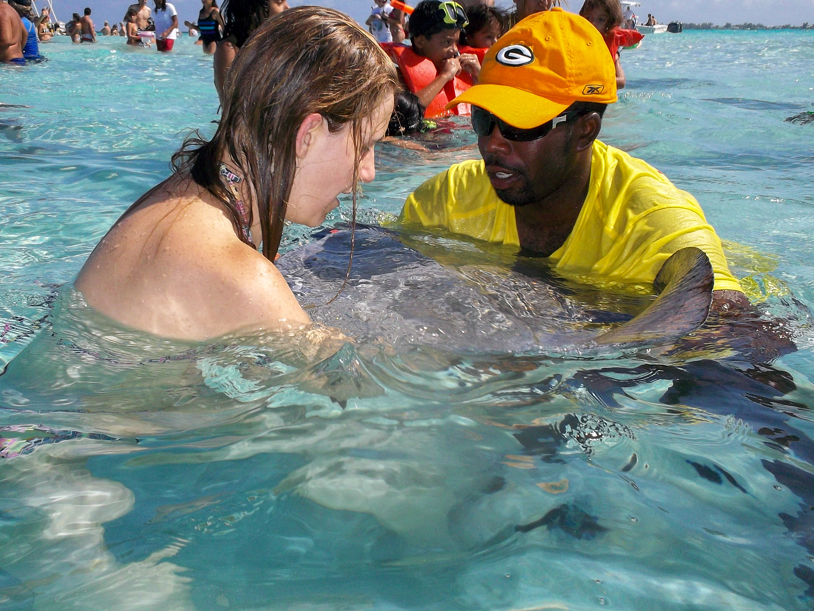 Swimming with stingrays Cayman Islands