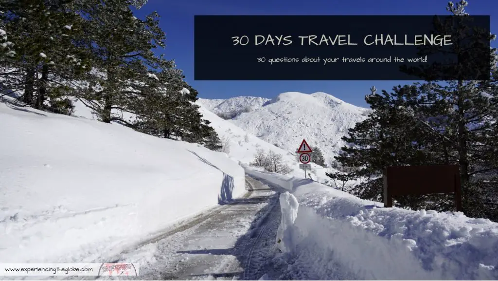 Do you want inspiration to see the world? Or to revisit your adventures? Join the 30 days travel challenge! You'll get 30+ questions to feed your wanderlust #TravelChallenge #BucketList #MustSeeDestinations #BeautifulDestinations #RTW
